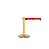 QueuePro 250 Mini: 13ft Gallery Mini Retractable Belt Barrier (Polished Brass)