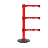 SafetyPro 250 Triple: 11ft Retractable Safety Belt Barrier (Red)
