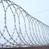 3 Clips 10m Length Cross Razor Wire , Custom Design Concertina Barbed Wire