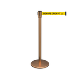 QueuePro 200: 11ft Premium Retractable Belt Barrier (Satin Brass)