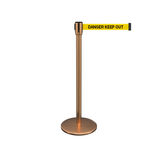 QueuePro 200: 11ft Premium Retractable Belt Barrier (Satin Brass)