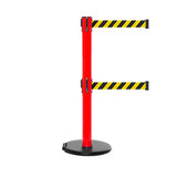 RollerSafety 250 Twin: 11-13ft Easy Deployment Retractable Belt Barrier (Red)