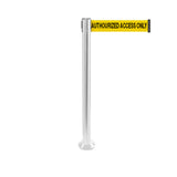 QueuePro 250 Fixed Xtra: 11ft Premium Retractable Belt Barrier (Polished Stainless)