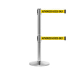 QueueMaster 550 Twin: 13ft Retractable Belt Barrier (Polished Stainless)