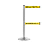 QueueMaster 550 Twin: 11ft Retractable Belt Barrier (Polished Stainless)