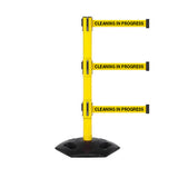 WeatherMaster 250 Triple: 11-13ft Outdoor Safety Retractable Belt Barrier (Yellow)