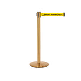 QueuePro 250: 13ft Premium Retractable Belt Barrier (Satin Brass)
