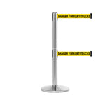 QueueMaster 550 Twin: 13ft Retractable Belt Barrier (Polished Stainless)