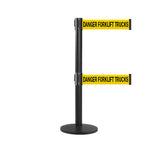 QueuePro 250 Twin Xtra: 11ft Premium Retractable Belt Barrier (Black)