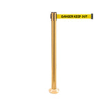 QueuePro 250 Fixed: 13ft Premium Retractable Belt Barrier (Polished Brass)
