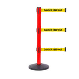SafetyPro 250 Triple: 11ft Retractable Safety Belt Barrier (Red)