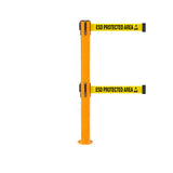 SafetyPro 250 Fixed Twin: 11-13ft Premium Safety Retractable Belt Barrier (Orange)
