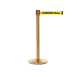 QueueMaster 550: 13ft Retractable Belt Barrier (Satin Brass)