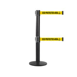 QueuePro 300 Twin: 16ft Premium Retractable Belt Barrier (Black)