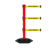 WeatherMaster 250 Triple: 11-13ft Outdoor Safety Retractable Belt Barrier (Red)