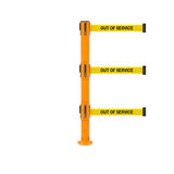 SafetyPro 250 Fixed Triple: 11-13ft Premium Safety Retractable Belt Barrier (Orange)