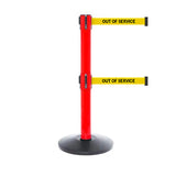 SafetyPro 300 Twin: 16ft Premium Safety Retractable Belt Barrier (Red)