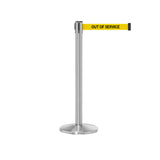 QueueMaster 550: 13ft Retractable Belt Barrier (Satin Stainless)