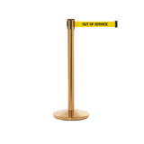 QueueMaster 550: 8.5ft Retractable Belt Barrier (Satin Brass)
