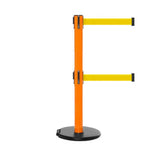 RollerSafety 250 Twin: 11-13ft Easy Deployment Retractable Belt Barrier (Orange)