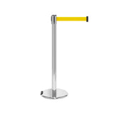 RollerPro 250: 11-13ft Rolling Retractable Belt Stanchion (Satin Stainless)