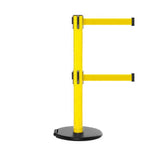 RollerSafety 300 Twin: 16ft Easy Deployment Retractable Belt Barrier (Yellow)